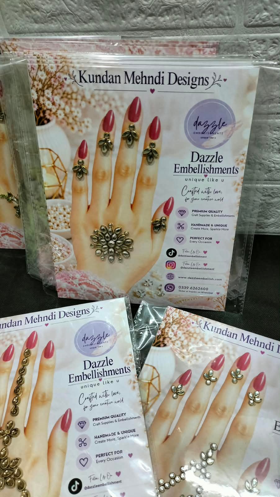Kundan mehndi dedigns